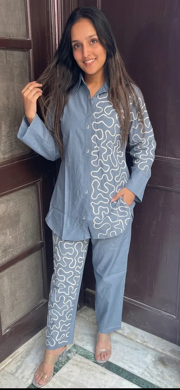 Blue_Cotton_Shirt_And_Pant_Co_Ord_Set_For_Women