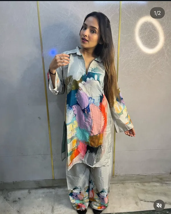 Multicolour_Crepe_Kurta_Set_For_Women