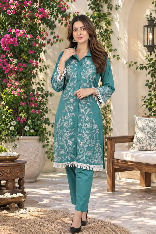 Blue_Cotton_Straight_Kurta_Set_For_Women