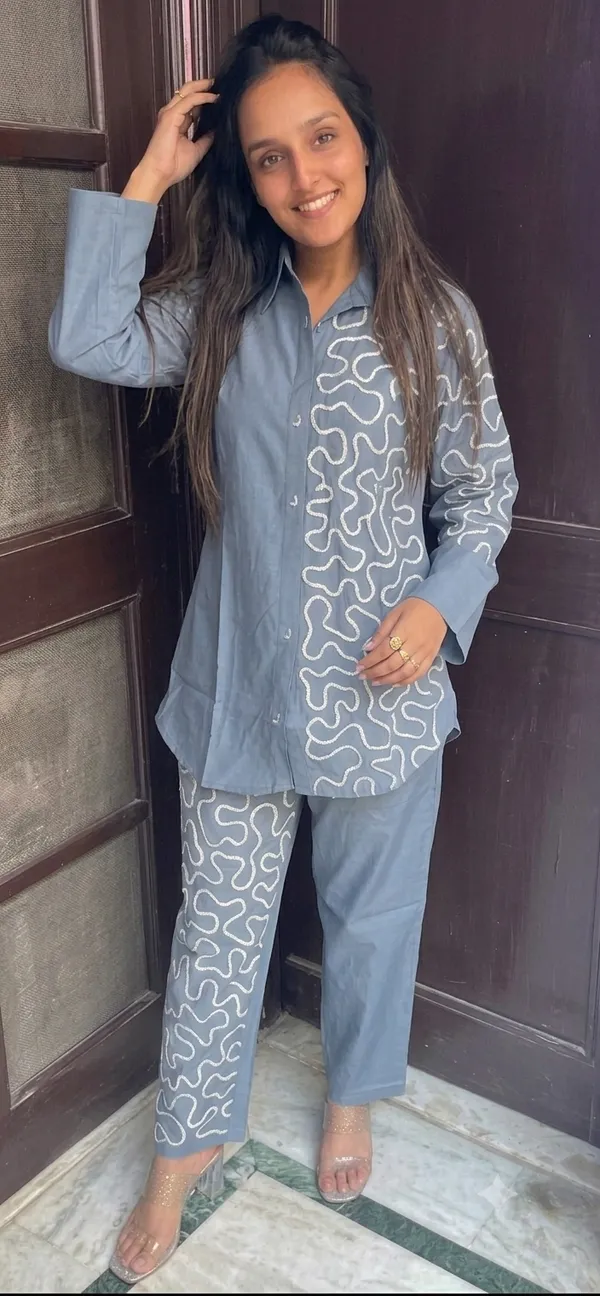 Blue_Cotton_Shirt_And_Pant_Co_Ord_Set_For_Women