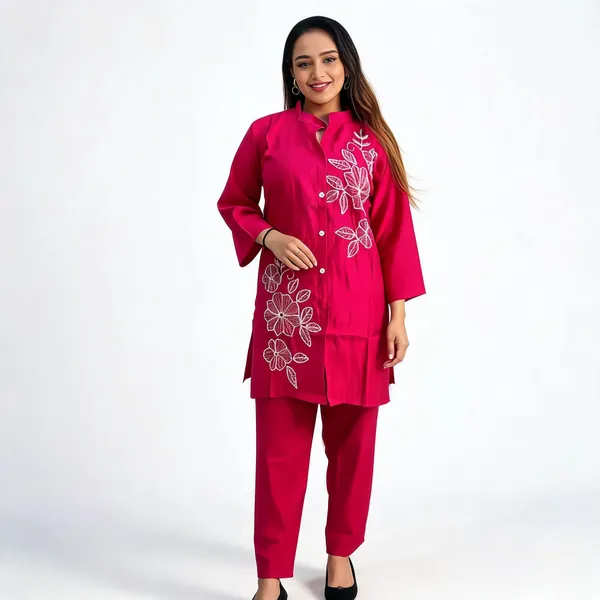 Red_Crepe_Shirt_And_Trouser_Co_Ord_Set_For_Women