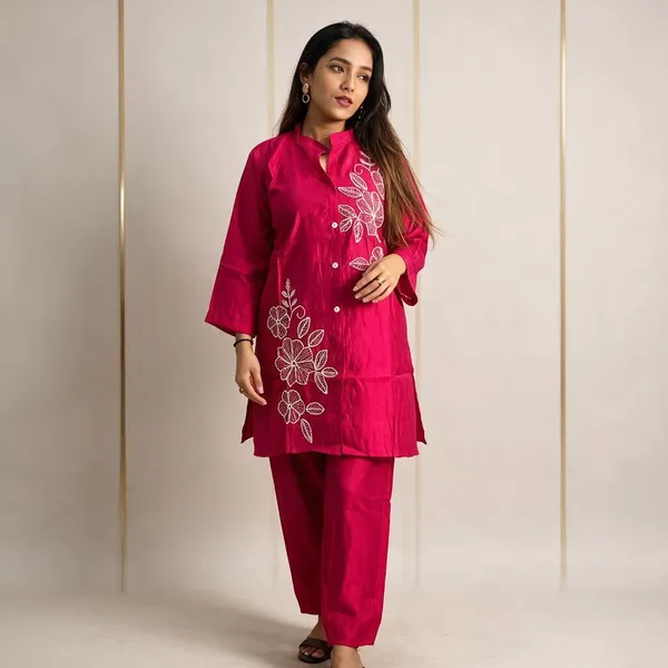 Red_Crepe_Shirt_And_Trouser_Co_Ord_Set_For_Women