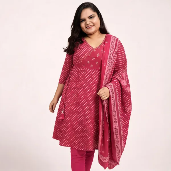 Red_Pure_Cotton_Kurta_Set_For_Women