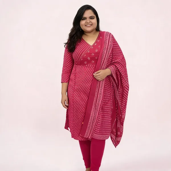 Red_Pure_Cotton_Kurta_Set_For_Women