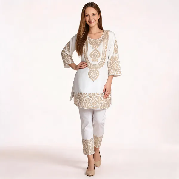 White_Crepe_Straight_Kurta_Set_For_Women