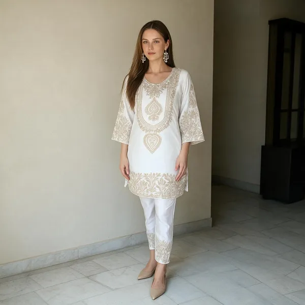 White_Crepe_Straight_Kurta_Set_For_Women