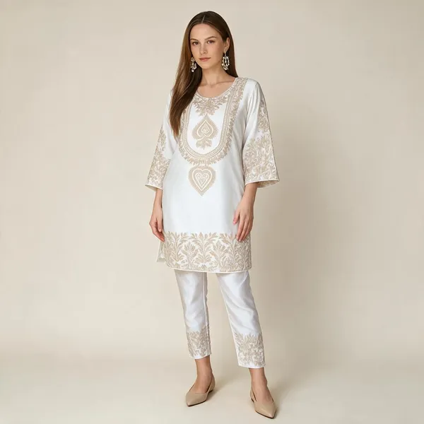 White_Crepe_Straight_Kurta_Set_For_Women
