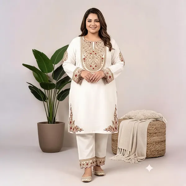 White_Crepe_Kurta_Pant_Set_For_Women