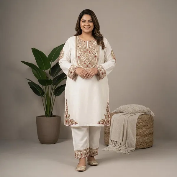 White_Crepe_Kurta_Pant_Set_For_Women