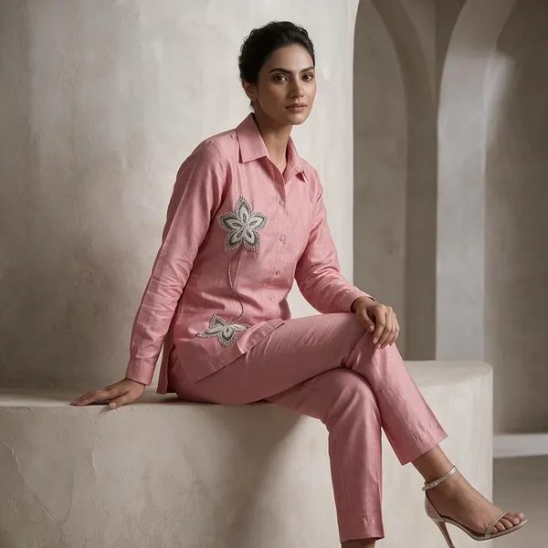 Pink_Crepe_Straight_Kurta_For_Women