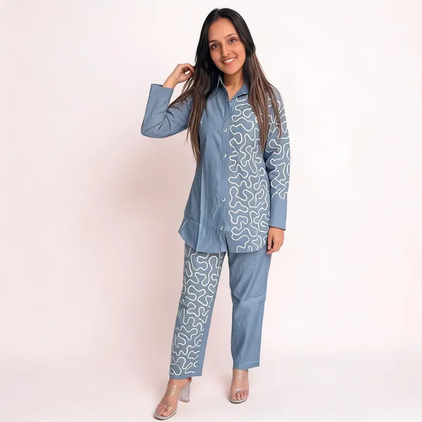 Blue_Cotton_Shirt_And_Pant_Co_Ord_Set_For_Women