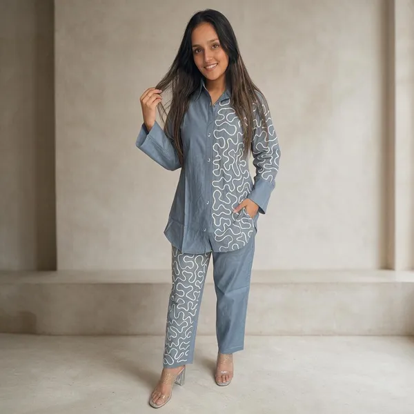 Blue_Cotton_Shirt_And_Pant_Co_Ord_Set_For_Women