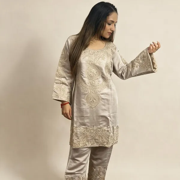 Beige_Crepe_Kurta_Set_For_Women