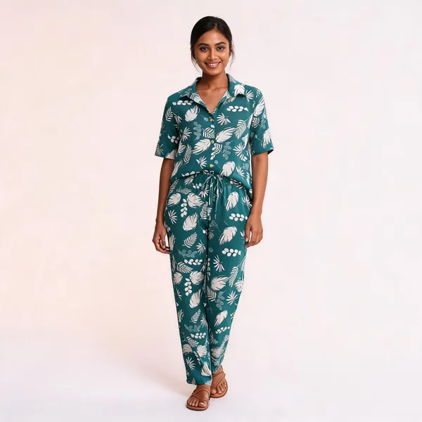 Blue_Cotton_Kurta_Pant_Co_Ord_Set_For_Women