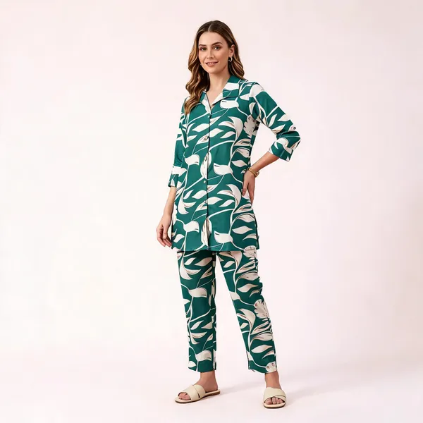 Green_Cotton_Kurta_Set_For_Women