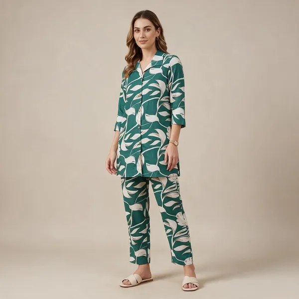 Green_Cotton_Kurta_Set_For_Women