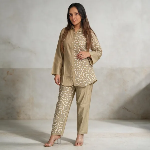 Beige_Cotton_Straight_Suit_Set_For_Women