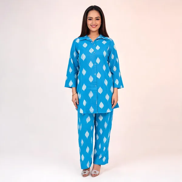 Blue_Cotton_Kurta_Set_For_Women