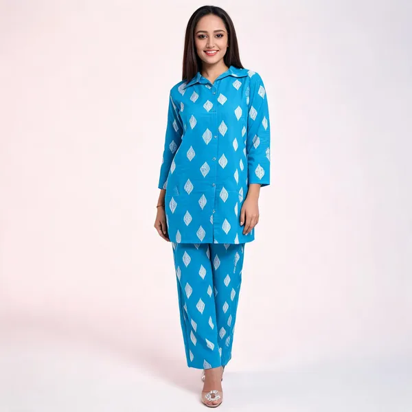 Blue_Cotton_Kurta_Set_For_Women