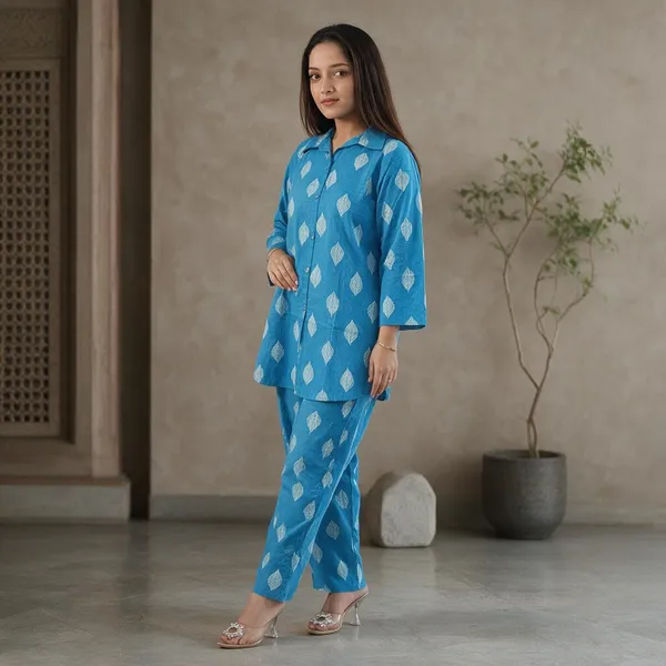 Blue_Cotton_Kurta_Set_For_Women