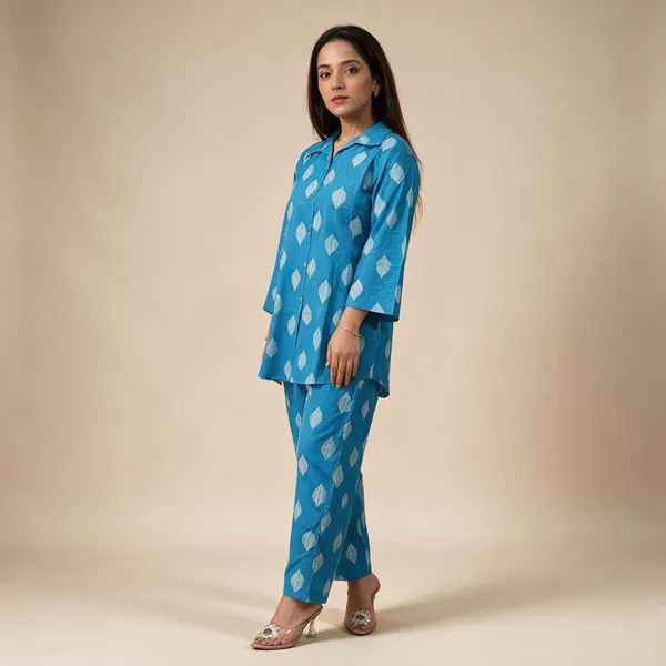 Blue_Cotton_Kurta_Set_For_Women