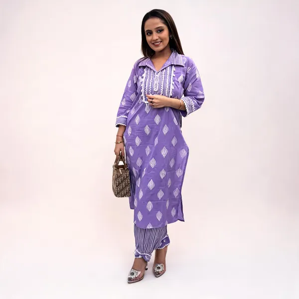 Purple_Cotton_Kurta_Set_For_Women