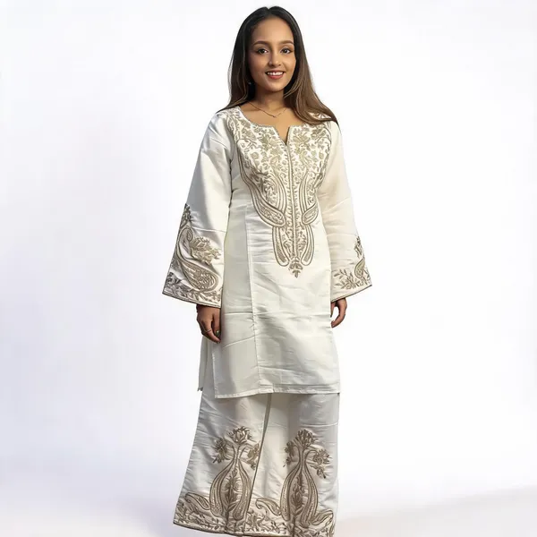 White_Crepe_Kurta_Set_For_Women