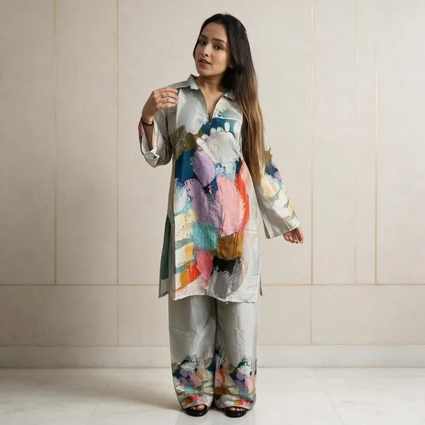 Multicolour_Crepe_Kurta_Set_For_Women