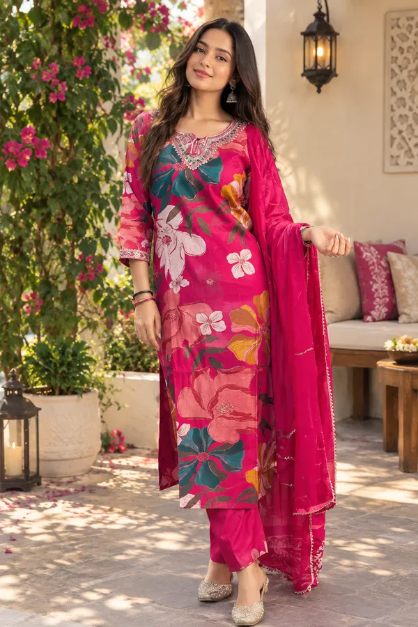 Red_Cotton_Straight_Salwar_Suit_Set_For_Women