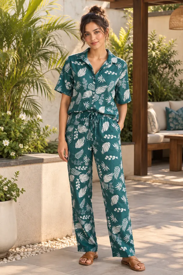 Blue_Cotton_Kurta_Pant_Co_Ord_Set_For_Women