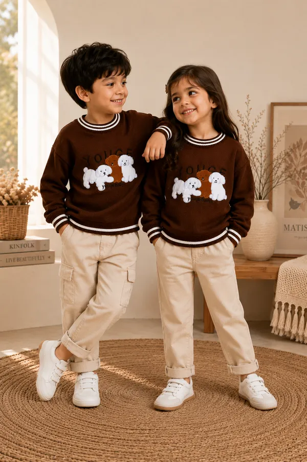 Brown_Crew_Neck_Graphic_Sweater_For_Boy_And_Girl_Pack_Of_2