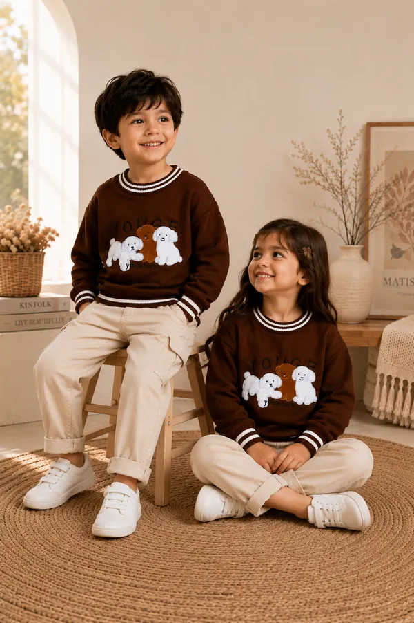 Brown_Crew_Neck_Graphic_Sweater_For_Boy_And_Girl_Pack_Of_2
