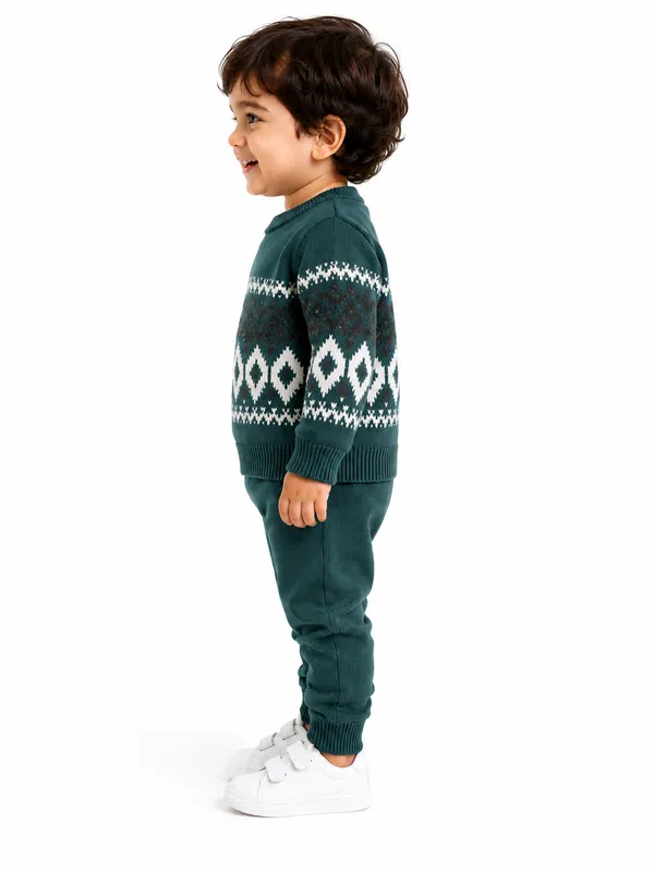 Teal_Knit_Patterned_Sweater_For_Boys