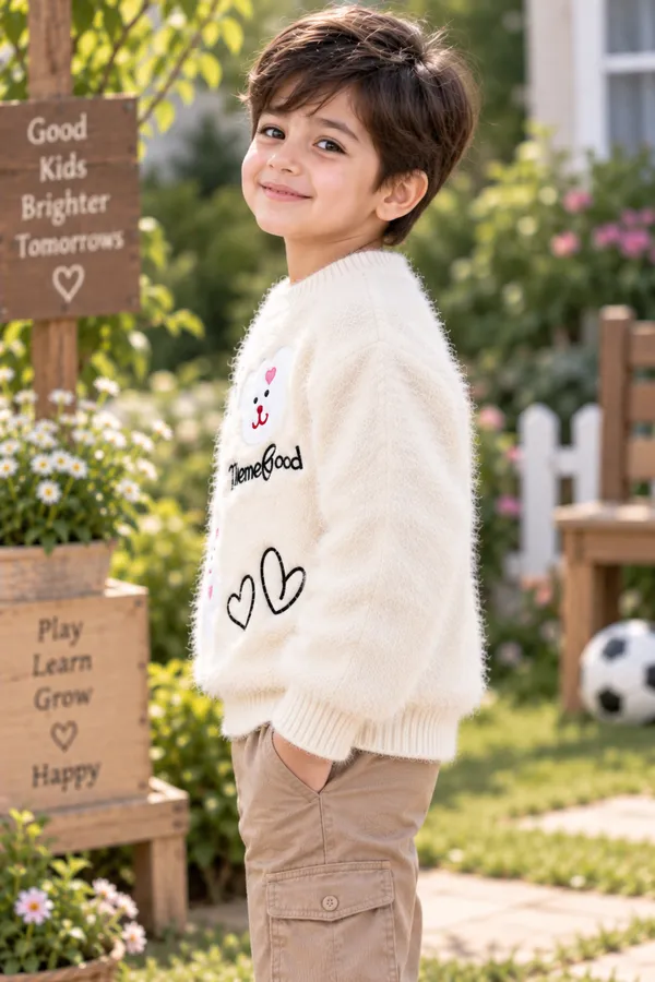 White_Fuzzy_Knit_Sweater_For_Boys