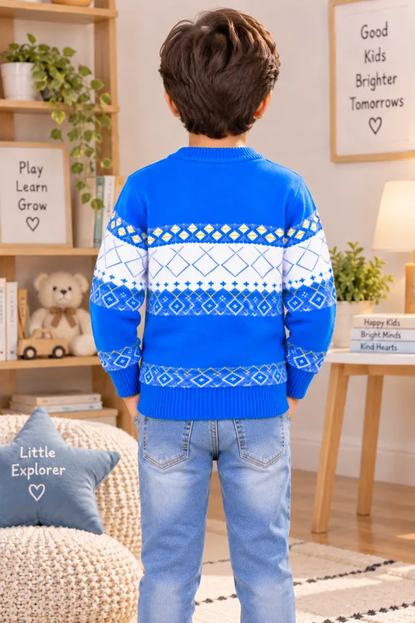 Blue_Knitted_Regular_Fit_Sweater_For_Boys