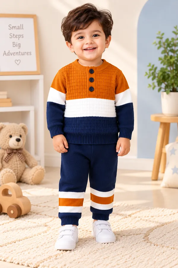 Orange_Knitted_Regular_Fit_Sweater_For_Boys