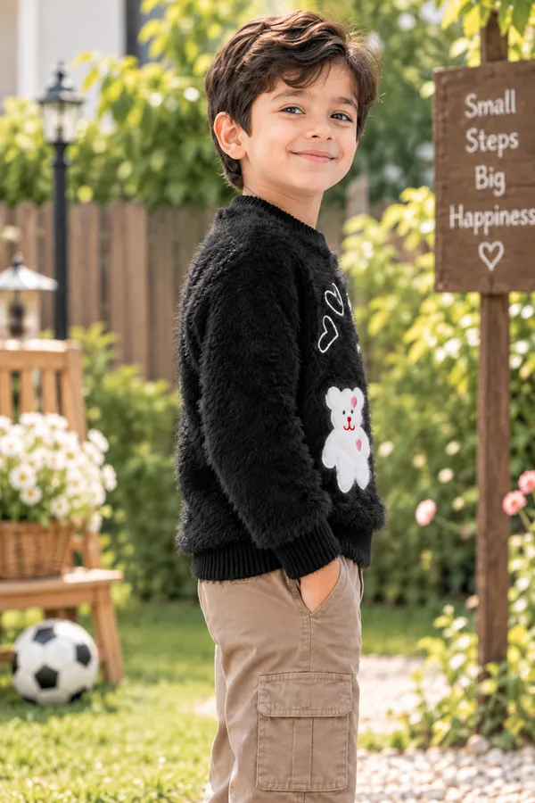 Black_Fuzzy_Regular_Fit_Sweater_For_Boys