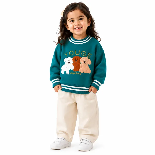 Teal_Printed_Sweater_For_Girls