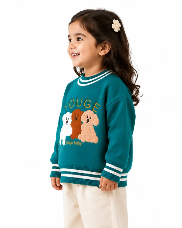 Teal_Printed_Sweater_For_Girls