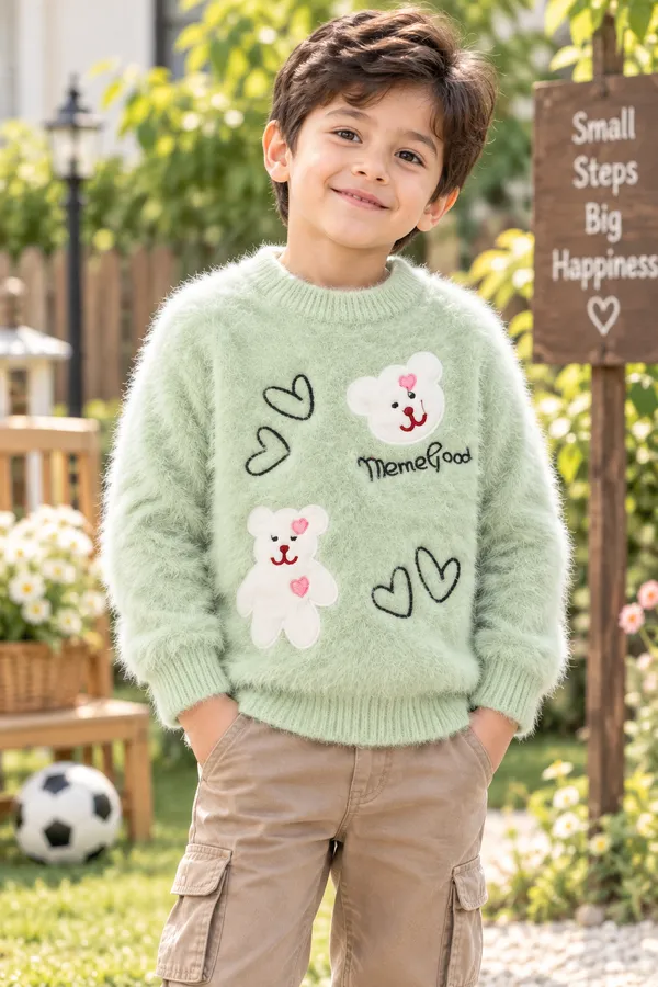 Mint_Green_Knitted_Regular_Fit_Sweater_For_Boys