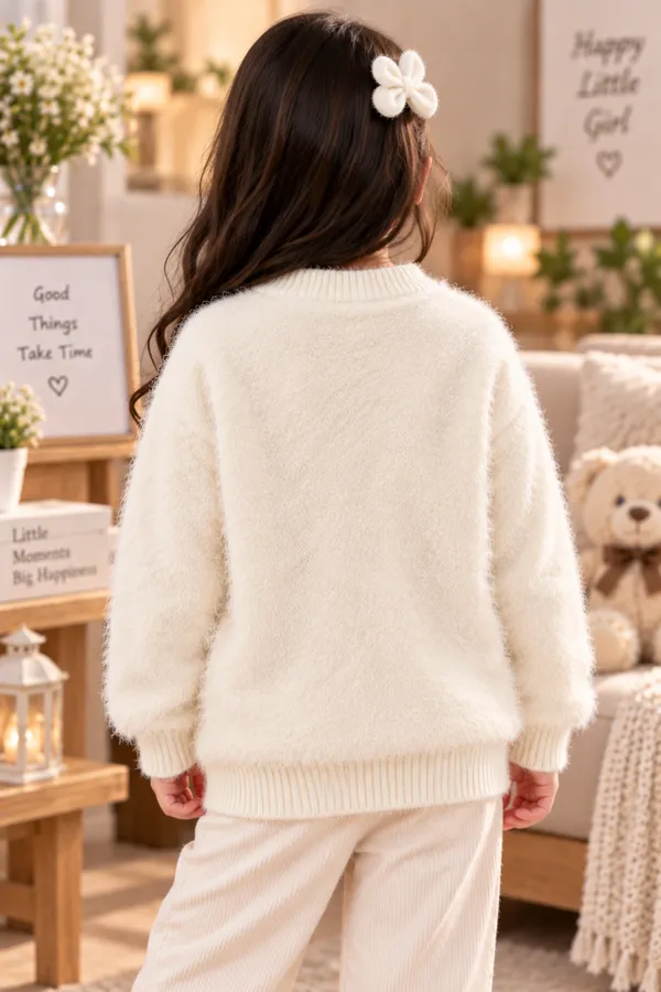 Ivory_Fuzzy_Knit_Graphic_Sweater_For_Girls