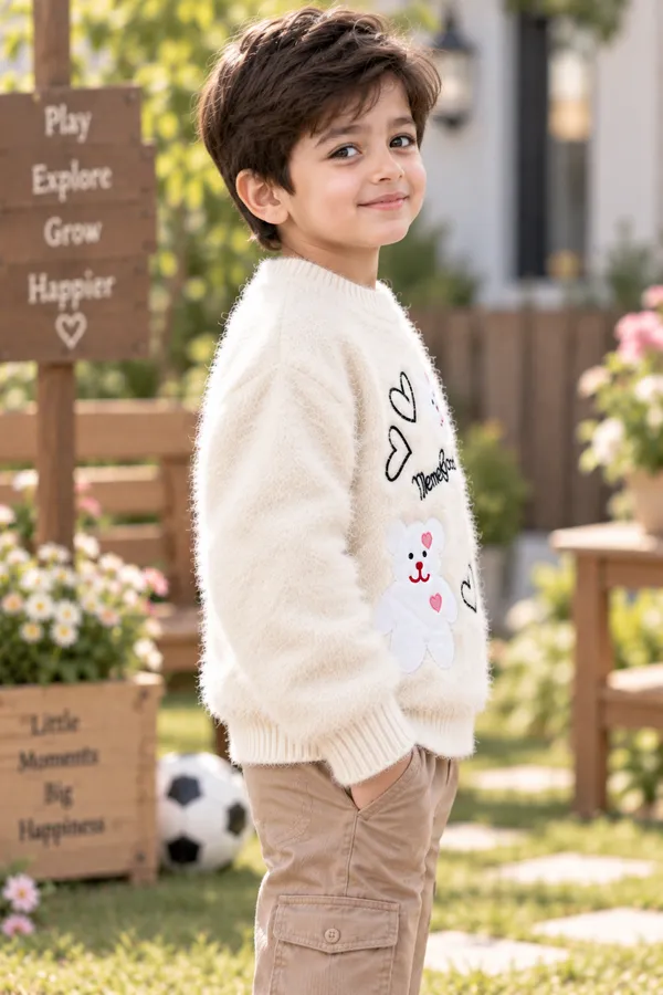 White_Fuzzy_Knit_Sweater_For_Boys