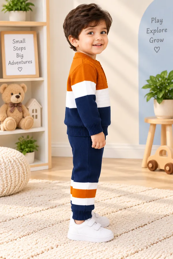 Orange_Knitted_Regular_Fit_Sweater_For_Boys
