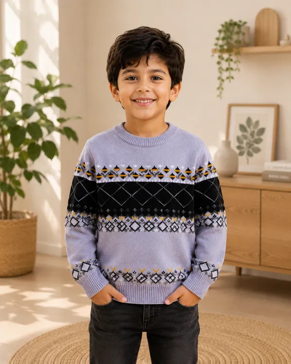 Lavender_Knitted_Regular_Fit_Sweater_For_Boys