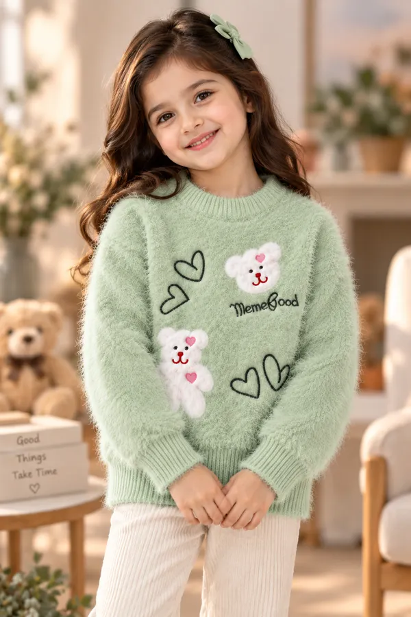 Mint_Green_Knit_Relaxed_Fit_Sweater_For_Girls