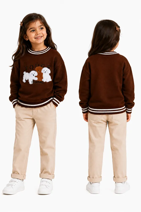 Brown_Knit_Casual_Sweater_For_Girls