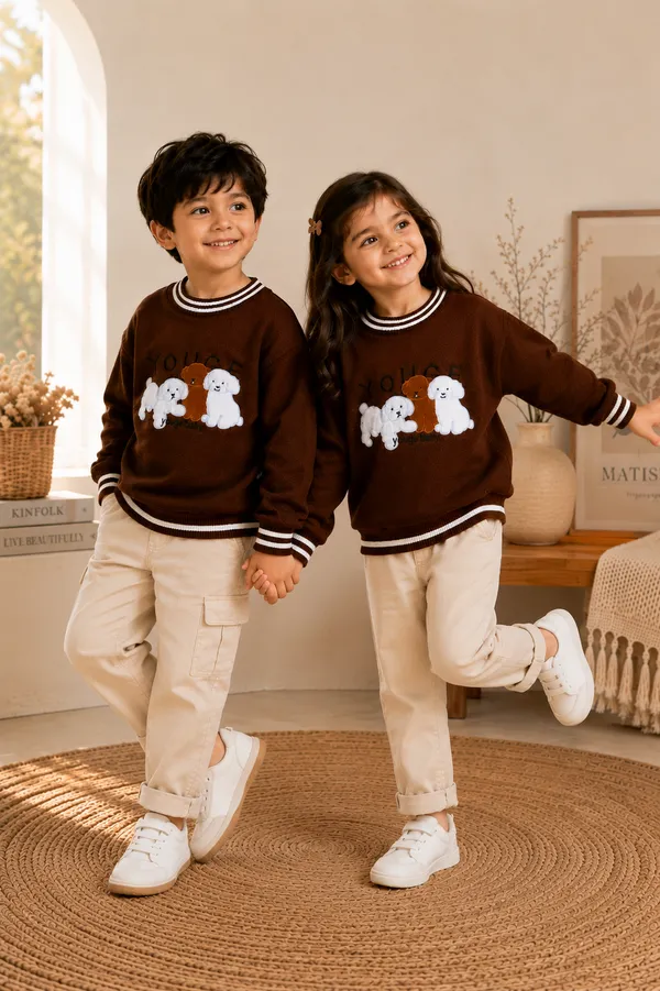 Brown_Crew_Neck_Graphic_Sweater_For_Boy_And_Girl_Pack_Of_2