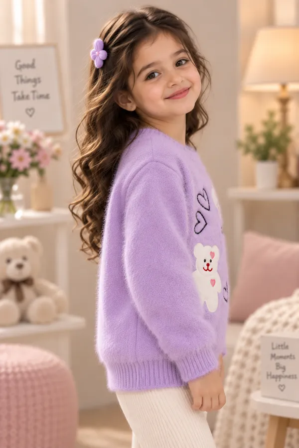 Lavender_Knit_Regular_Fit_Sweater_For_Girls