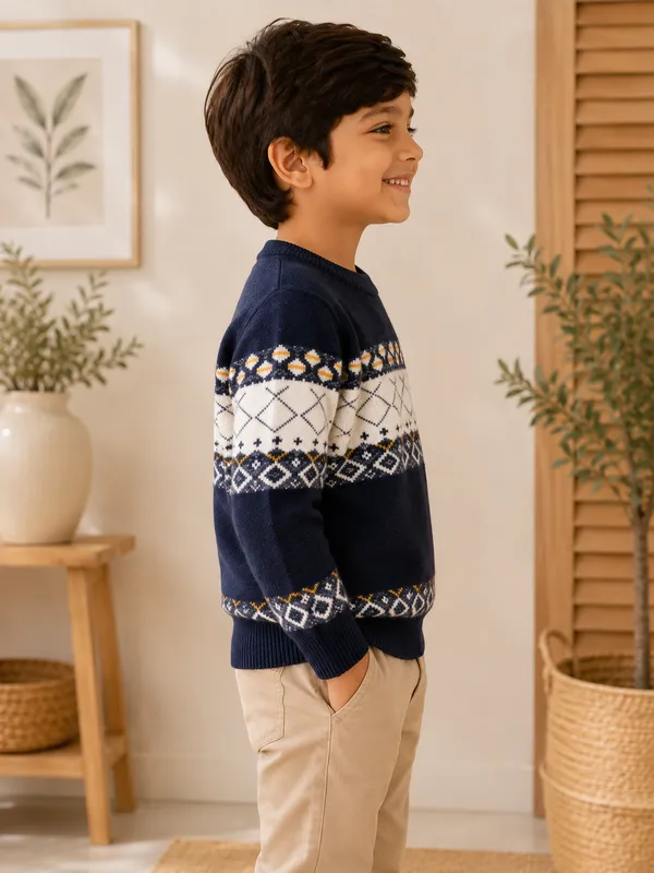 Navy_Patterned_Crew_Neck_Sweater_For_Boys