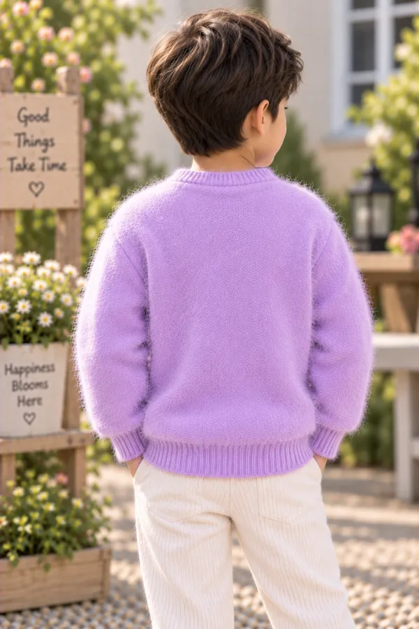 Lavender_Fuzzy_Knit_Sweater_For_Boys